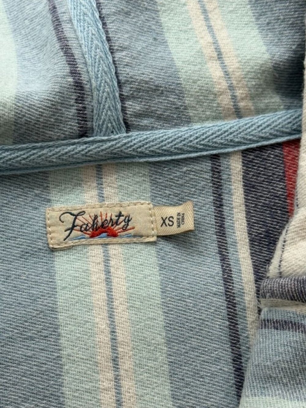 Faherty Women’s Baja Poncho Hoodie Organic Cotton Sierra Paradise Beach Size XS - Picture 8 of 11